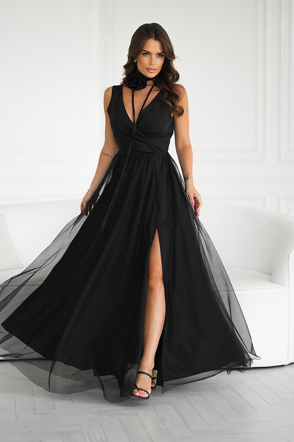  Robe longue model 199332 Bicotone 