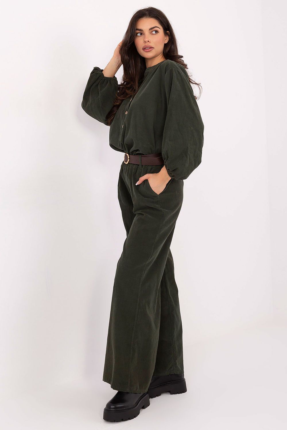  Pantalon en velours côtelé model 220283 Italy Moda 