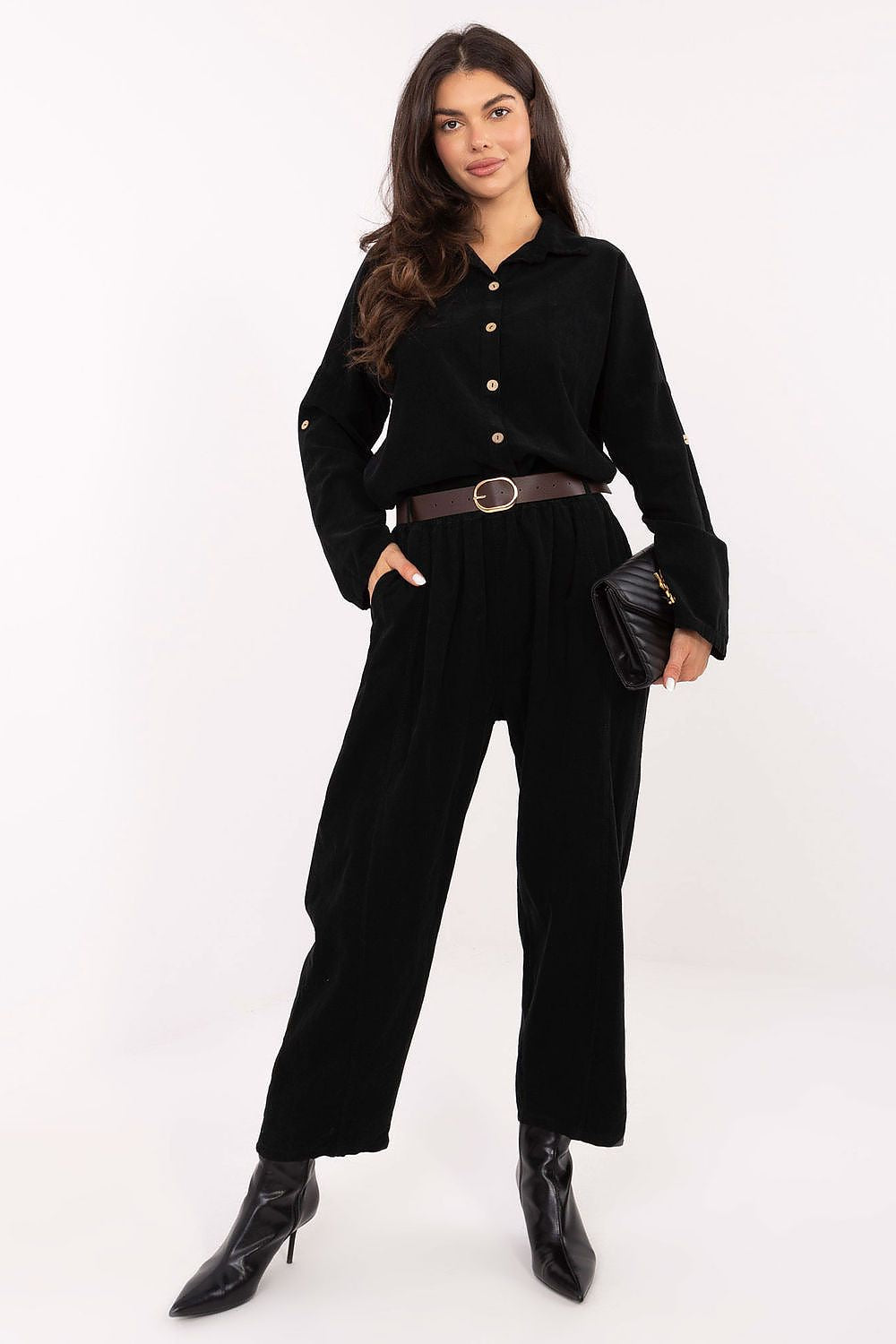  Pantalon en velours côtelé model 220821 Italy Moda 